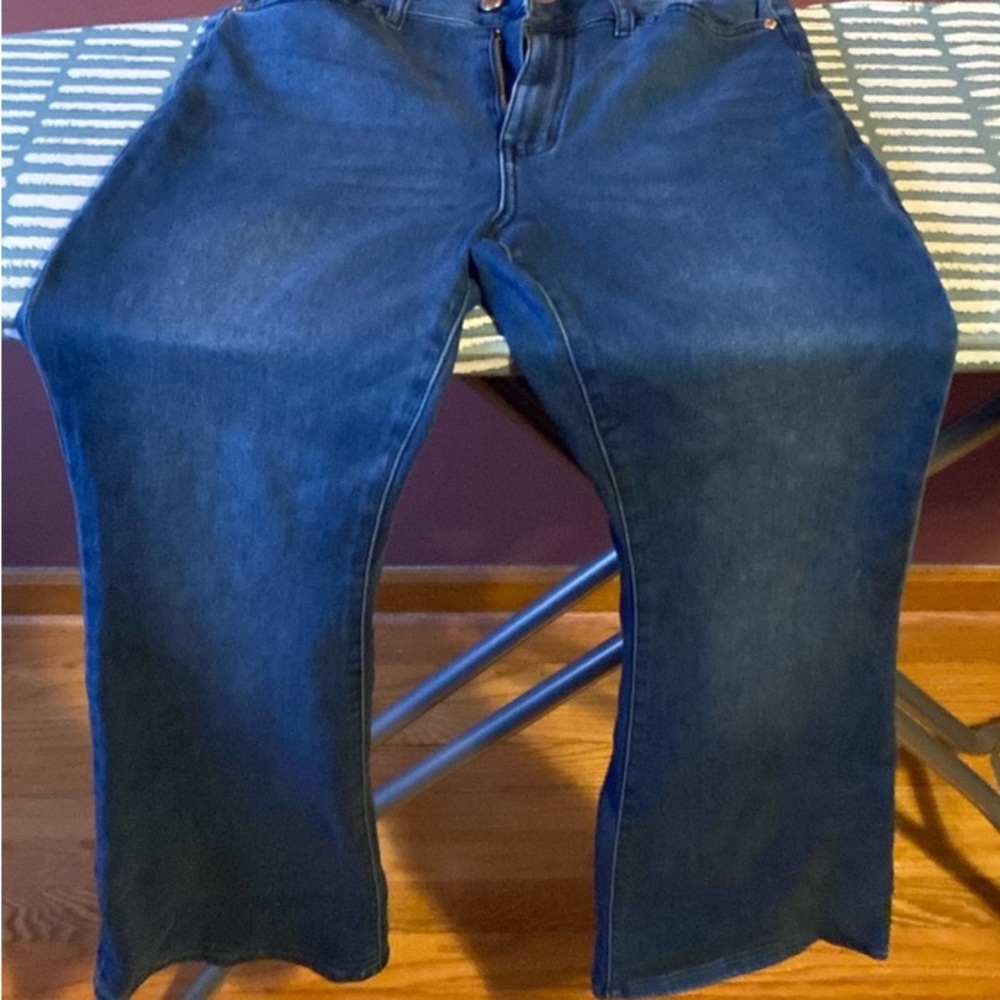Jennifer Lopez Blue Sculpt High Rise Flare Leg Denim